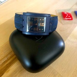 Swatch watch with flip face